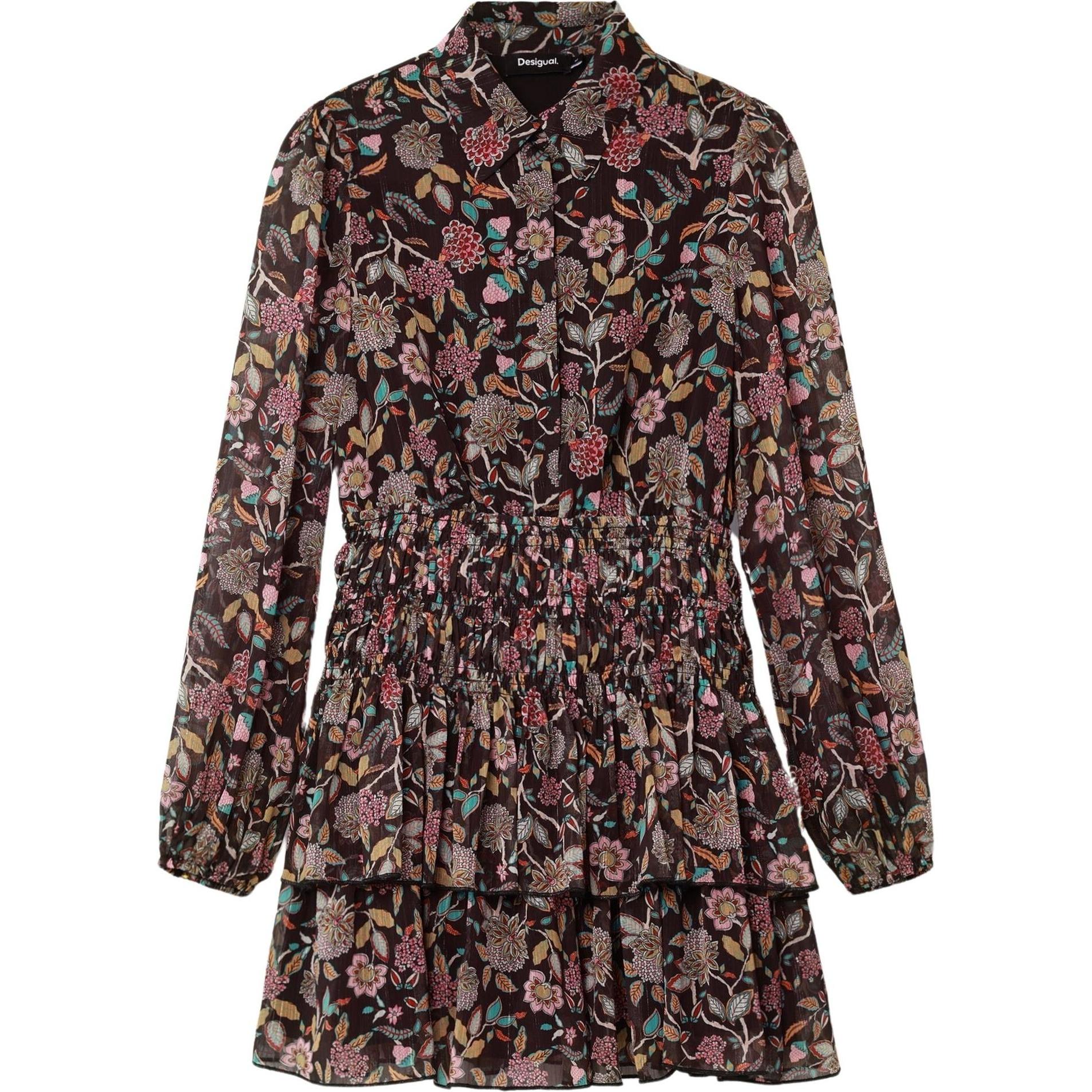 Desigual, Damen, Kleider, hemdkleid deigual andalo, Schwarz, (S)
