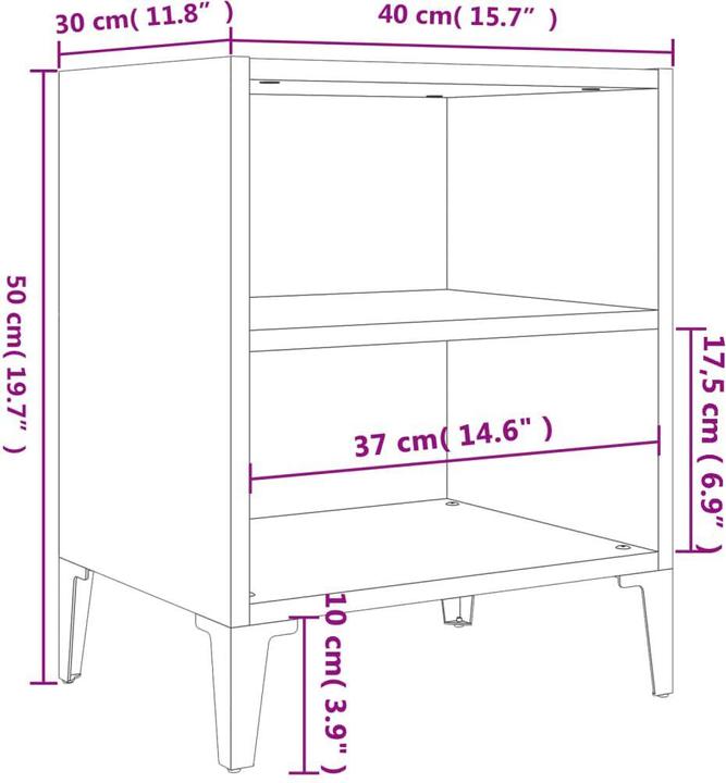 Immagine prodotto vidaXL Nachttisch (40 x 30 x 50 cm)