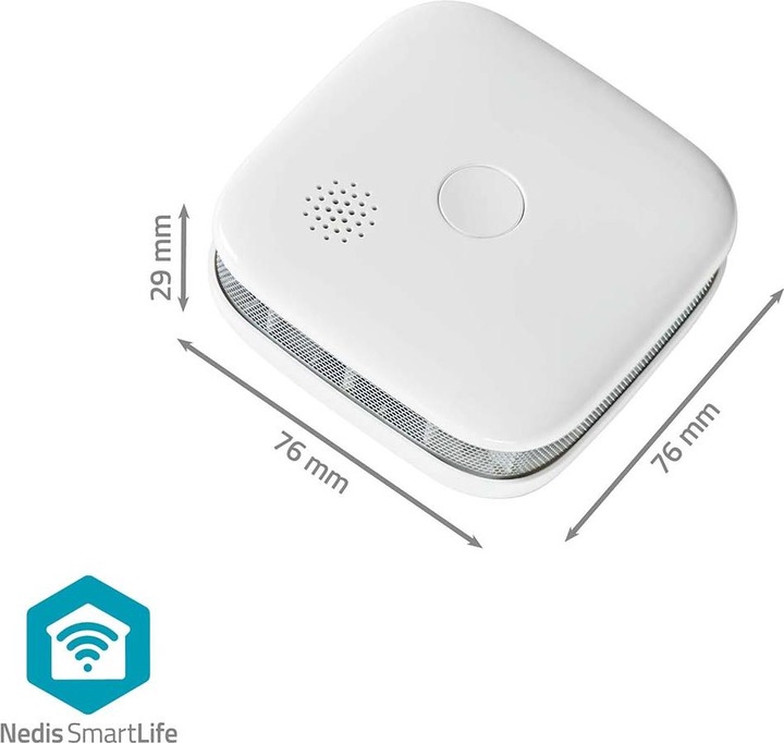 Actual product image Nedis SmartLife Smoke Detector | Wi-Fi | Battery operated | Sensor life: 10 years | EN 14604 | M