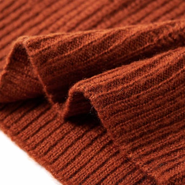 Produktbild vidaXL Kinder-Pulloverweste Gestrickt Cognac 128,Material: 67 (128)