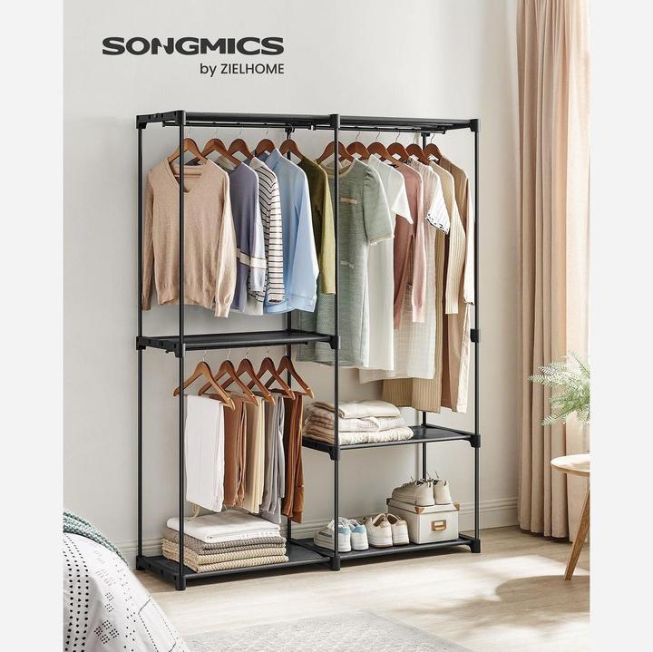 Produktbild Songmics Garderobenständer Schwarz, Detailmaterial: Stahl