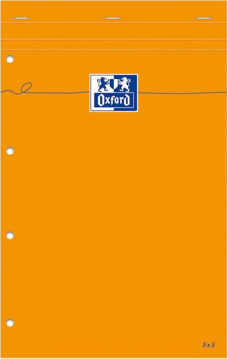 Actual product image Oxford Notepad, 210 x 315, squared, 80 sheets, orange (A4, Checked, No binding)