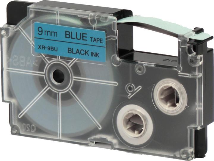Casio XR-9BU1, 9mm black on blue, 8 metres (0.90 cm, Blue)