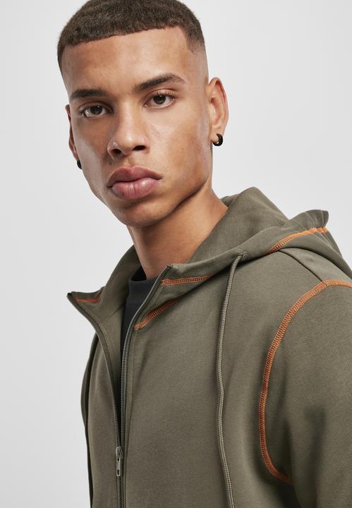 Produktbild Urban Classics Organic Contrast Flatlock Stitched Zip Hoody (S)