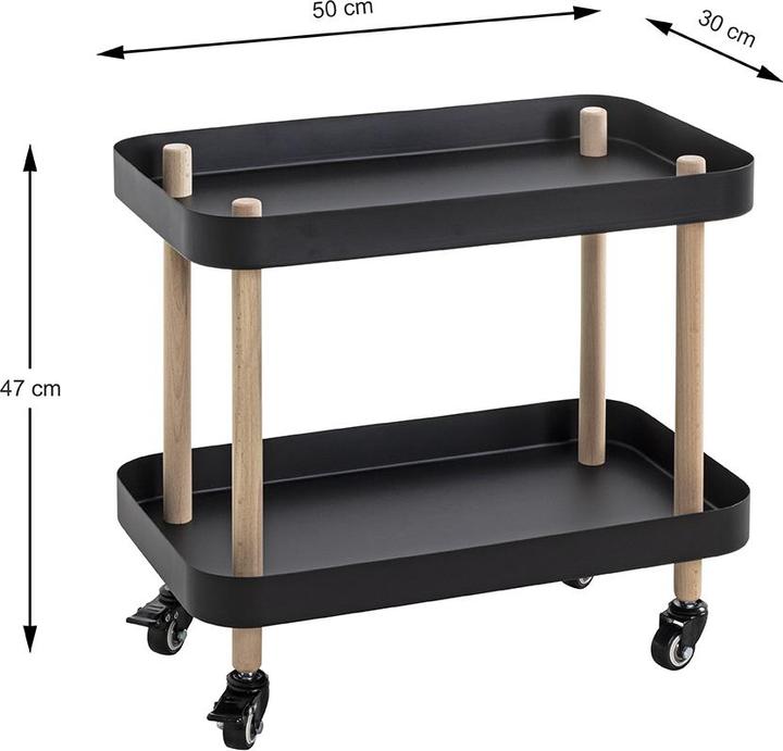 Image du produit HAKU Möbel Table d'appoint sur roulettes (30 x 50 x 47 cm)