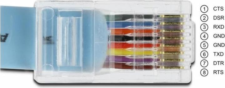 Image du produit Delock Câble de console RS-232 à RJ-45 (1 m, Câbles plats à ruban)