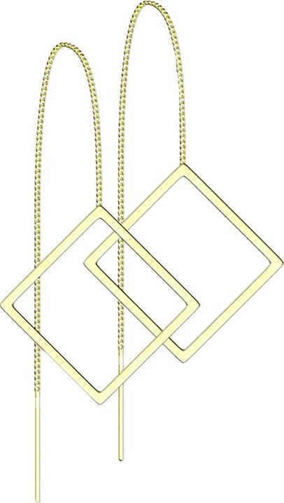 Image du produit Star Piercing Boucles d'oreilles dorées à la chaîne en chute libre avec carré (sans laiton, Acier chirurgical 316L)
