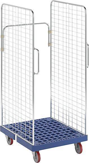 Immagine prodotto ESB Rollcontainer, 2 sponde laterali con impugnature di sicurezza, blu genziana. (500 kg)