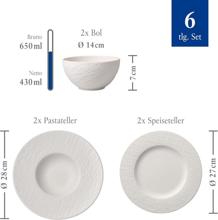 Produktbild Villeroy & Boch Starter Set 6tlg. EC Manufacture Rock blanc (6 Stk.)