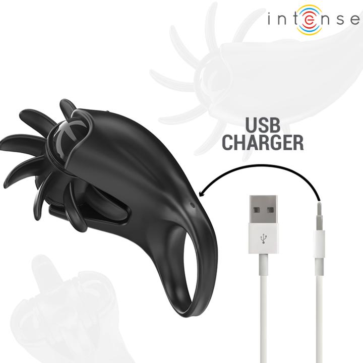 Actual product image Intense - Mabel Vibrationsring 10 Vibrationen Mit Klitorisstimulator Schwarz
