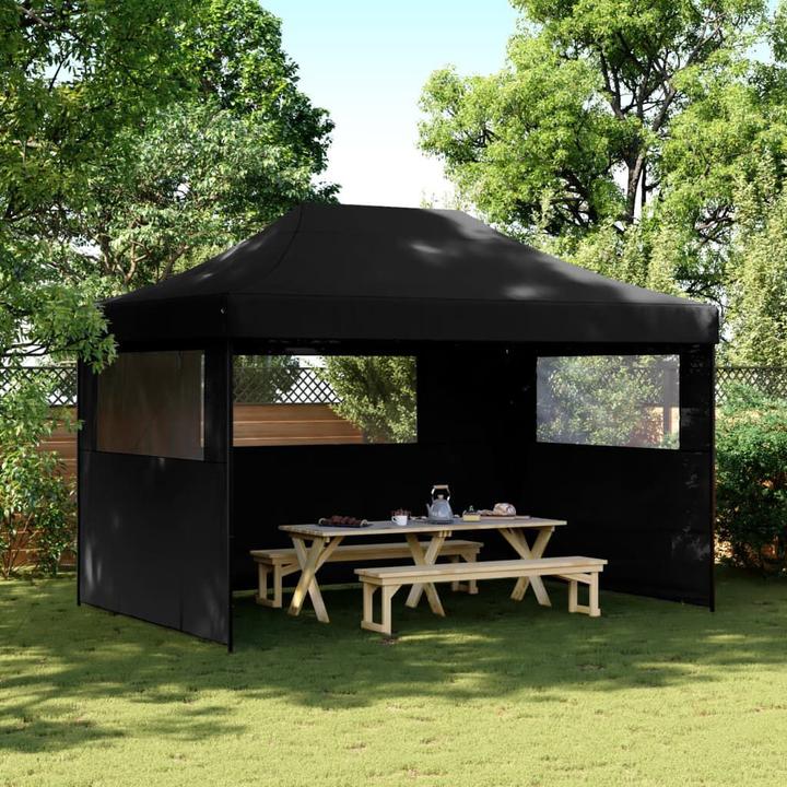 Immagine prodotto VidaXL Tenda da festa pieghevole gazebo da giardino padiglione pop-up 3 pannelli laterali nero (279 cm, 410 cm)