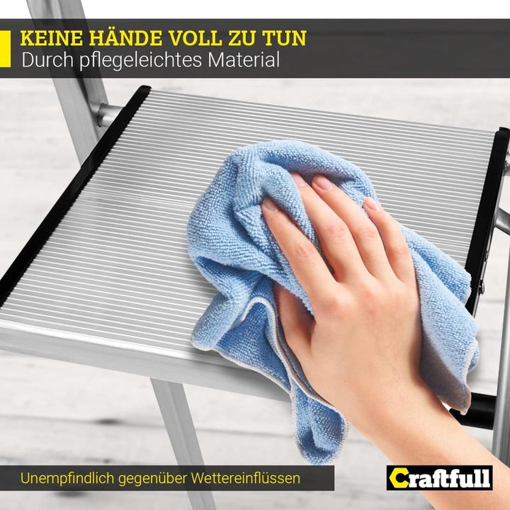 Actual product image Craftfull 5-stufige Stehleiter CF-133B mit Ablage, klappbar (Platform ladder, 94.50 cm)