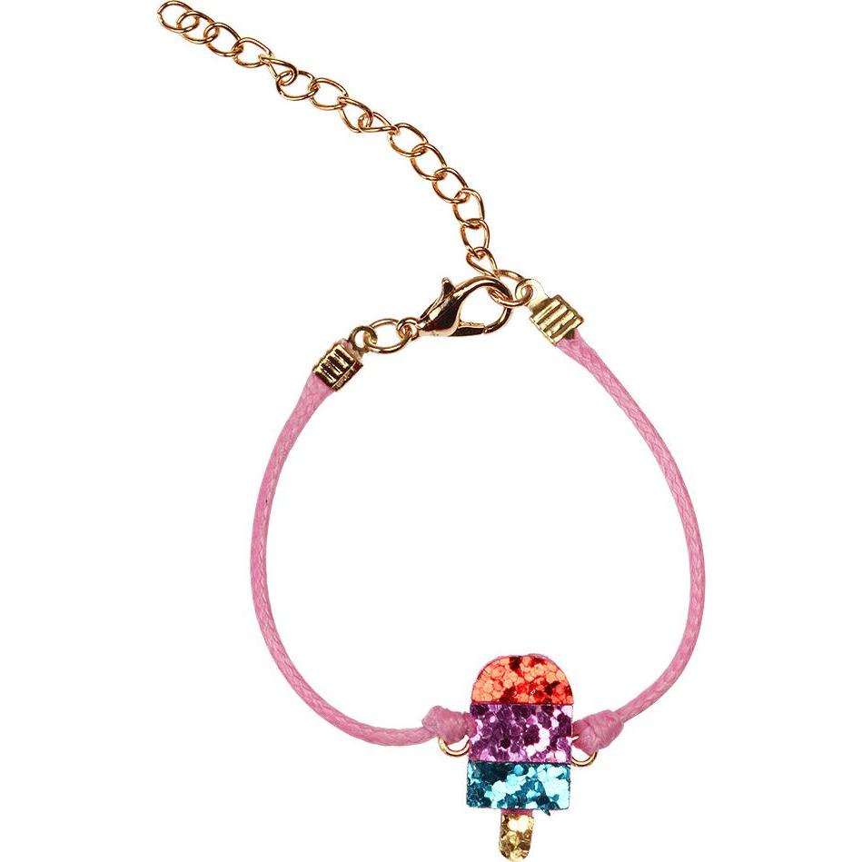 Rex London, Armschmuck, glitzerarmband eis am stiel kind, (7 cm, Seil. Filz. glitzernd. Metall)