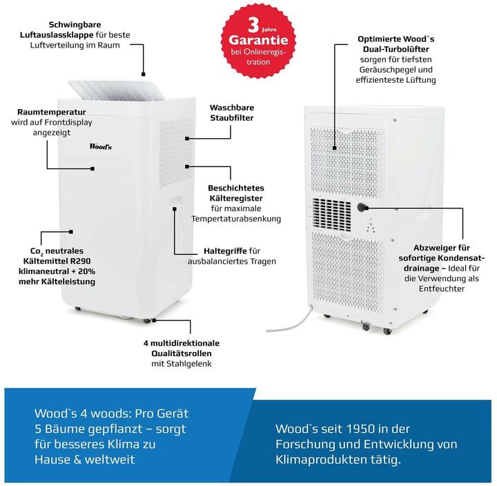 Produktbild Wood's AC Milan 7K Smart Home (20 m², 7000 BTU/h)