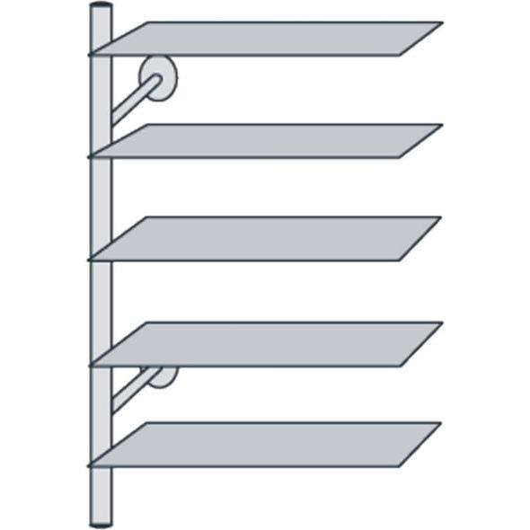Kerkmann, Garderobe + Kleiderhaken, Wandregal arte silber 80,0 x 40,0 x 190,0 cm