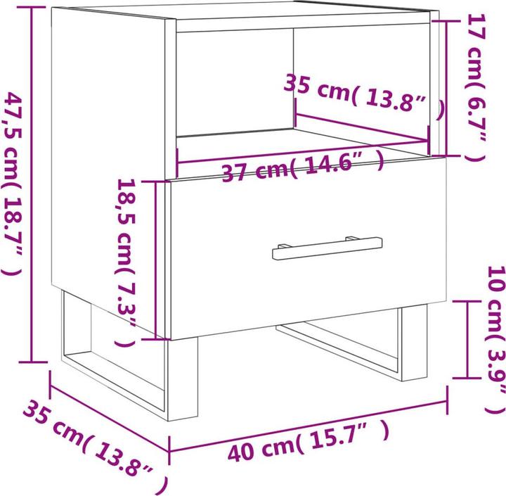 Immagine prodotto vidaXL Nachttisch (40 x 35 x 47.50 cm)