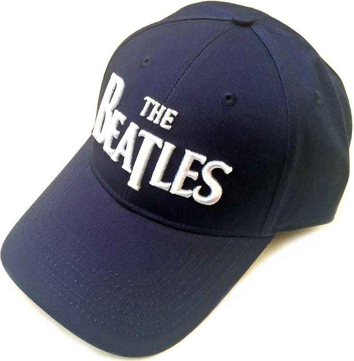 The Beatles Beatles White Drop T Logo Navy Baseball Cap