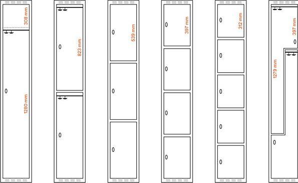 Produktbild kaiserkraft 4er-Schliessfachschrank Fydor (60 x 55 x 190 cm)