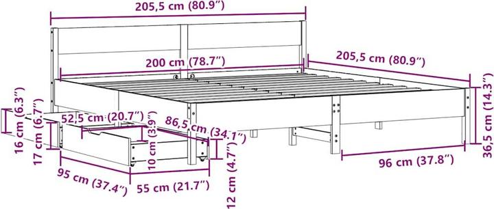 Image du produit vidaXL Bettgestell (200 x 200 cm)