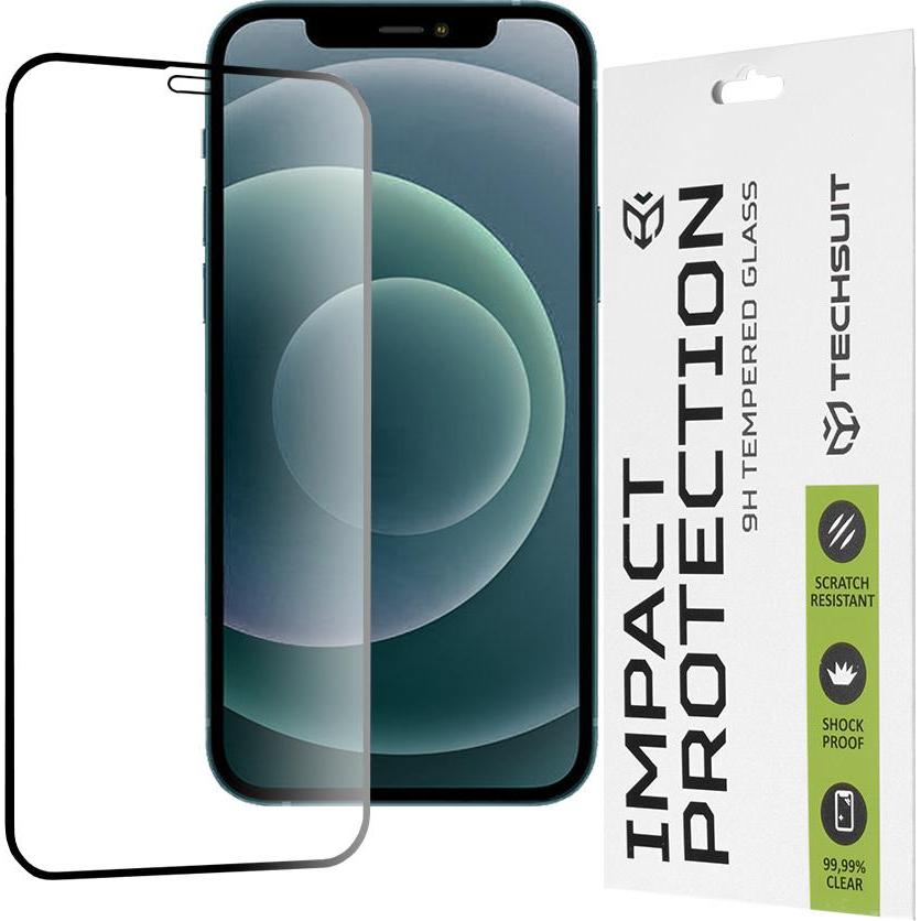 Techsuit - 111D Full Cover / Full Glue Glass - iPhone 12 Pro Max - Black (1 pz., Apple iPhone 12 Pro Max), Pellicola protettiva smartphone, Nero