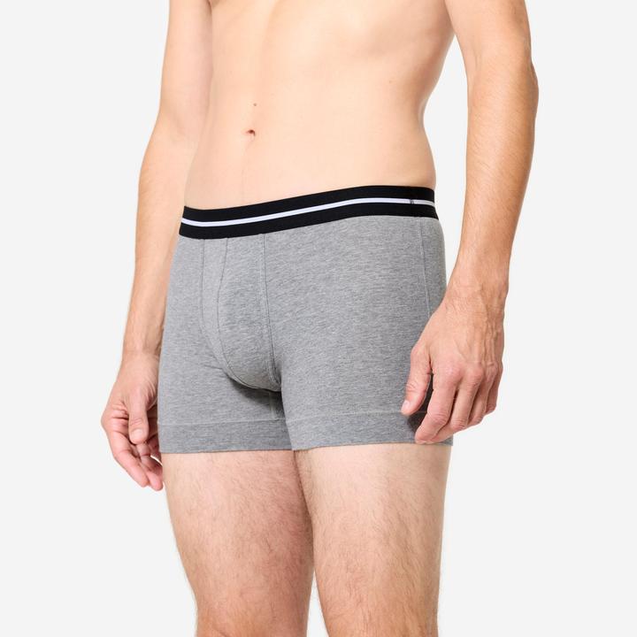 Produktbild Domyos Sport-Boxershorts Herren hoher Baumwollanteil 2er-Pack - grün/grau (XXL, 2er Pack)