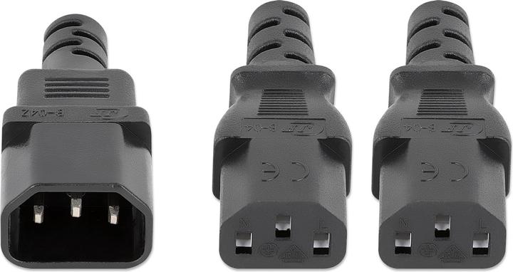 Image du produit Manhattan Stromkabel 2 x C13 auf C14, Y-Splitterkabel und Kaltgeräteverlängerung, 1,8 m (1.80 m, CEE 7/7)