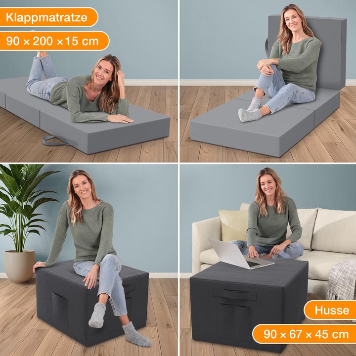 Produktbild Bestschlaf Klappmatratze inkl. Husse & Transporttasche (90 x 200 cm, Schaumstoffkern)