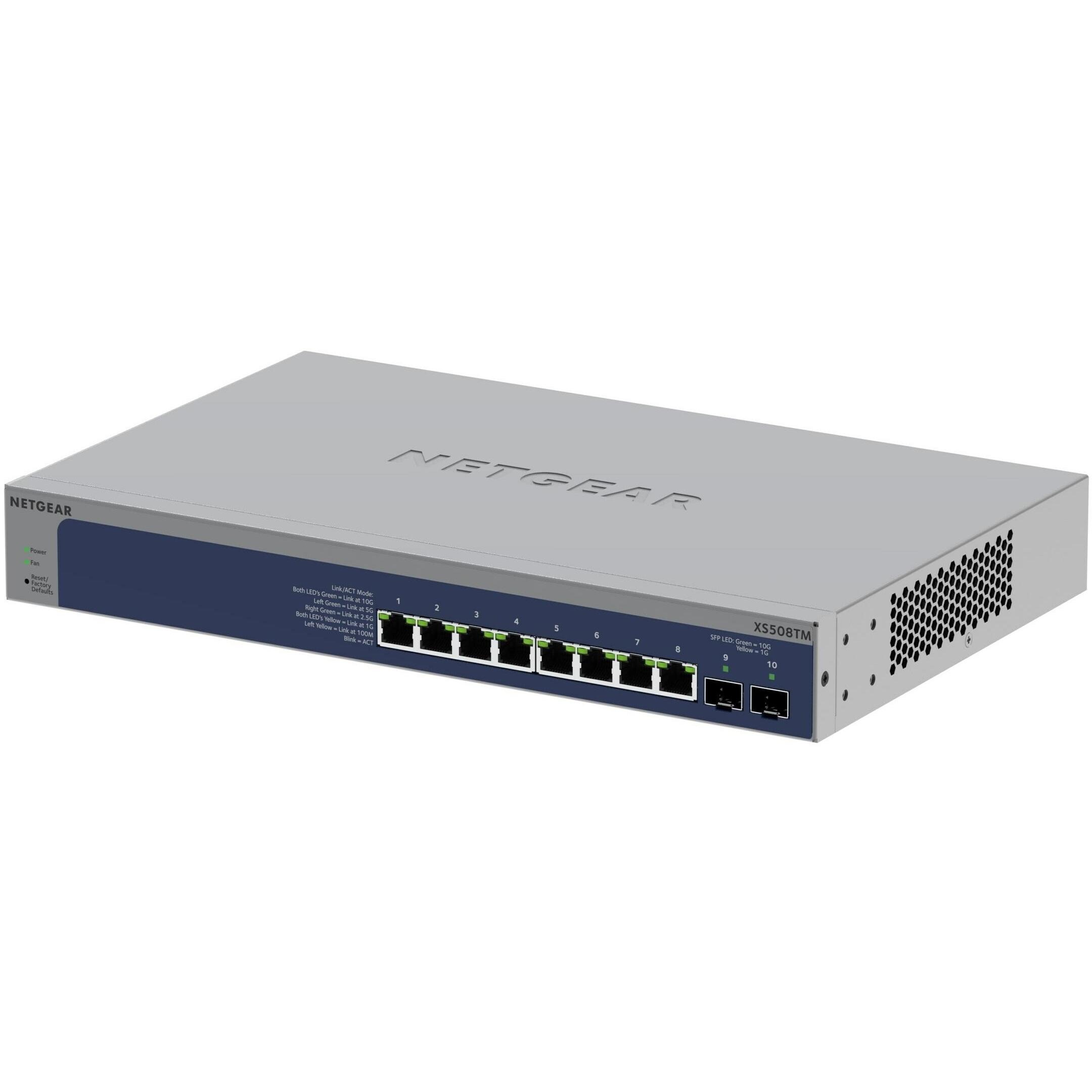 Netgear XS508TM (10 Ports), Netzwerk Switch, Grau