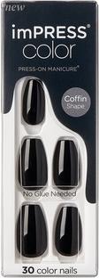 Produktbild KISS Self-adhesive nails imPRESS Color MC Allack 30 pcs (L) (Kunstnägel, 512 All Black)