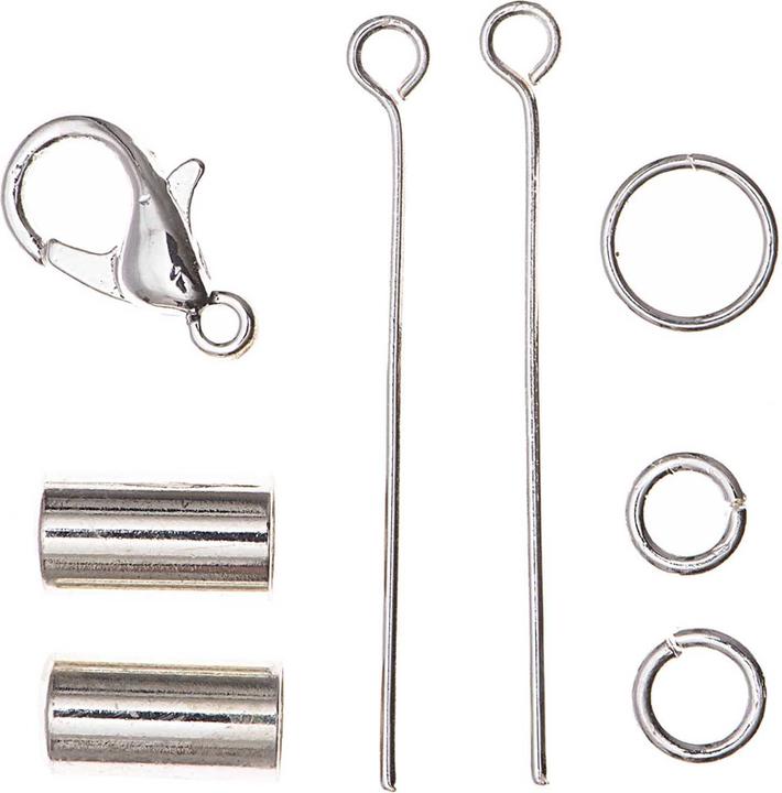 Immagine prodotto Rico Endkappen mit Karabiner und Nietstift, silber, 5 mm