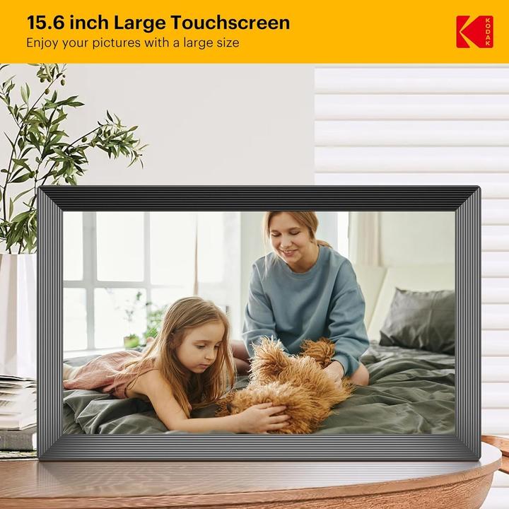 Produktbild Kodak Digitale Fotolijst mit WLAN, HD IPS-Touchscreen, automatischer Bildrotation und 32 GB Speicher (15.60", 1280 x 800 Pixel)