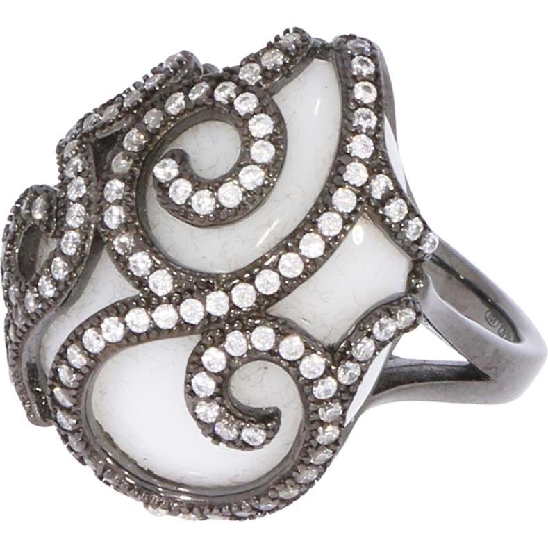 Faberge, Ring, Ring "mit weissem Achat ", (52, 925 Silber)