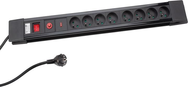 Actual product image Velleman 8-Way Socket-Outlet With Overload & Surge Protection - Pin Earth (8x, CEE 7/5, 1.50 m)