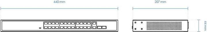 Actual product image Vivotek AW-FGT-260D-380 - Switch - unmanaged - 24 x 10/100 (PoE+) (26 ports)