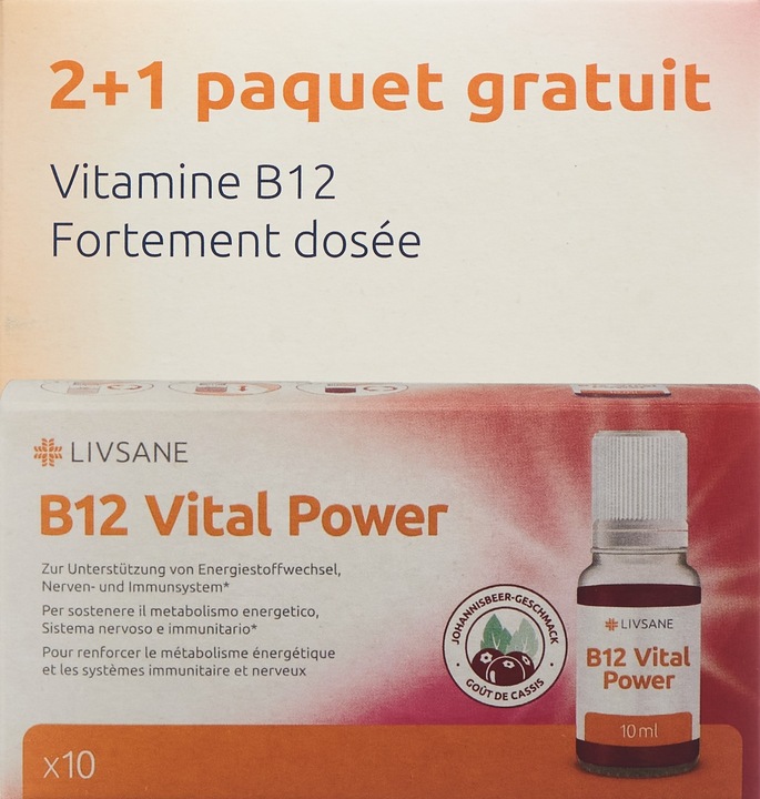 Produktbild Livsane B12 Vital Power Promopack deutsch französisch 3x10 Stück (3 Stück, Tabletten, 660 g)