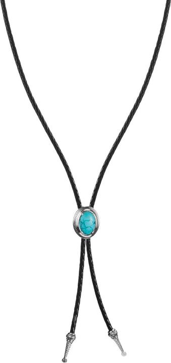 Immagine prodotto Thomas Sabo Halskette Türkiser Stein Lederkette Elyndra Silber (Argento 925, Argento 925, Cuoio)