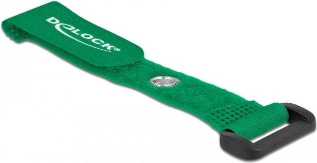 Actual product image Delock Velcro cable tie with loop and fixing eye L 150 x W 20 mm green 5 pieces (Velcro cable ties, 150 mm, 5 pcs.)