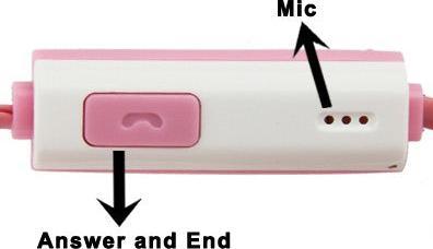 Produktbild Hermex FLACH Kabel Stereo Bass in Ear Kopfhörer Microfon + vergoldete AUX-Stecker + ON OFF - Pink (Kabelgebunden)