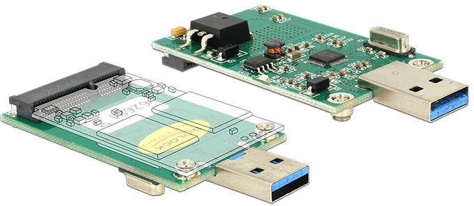 Actual product image Delock Converter USB connector > mSATA full size