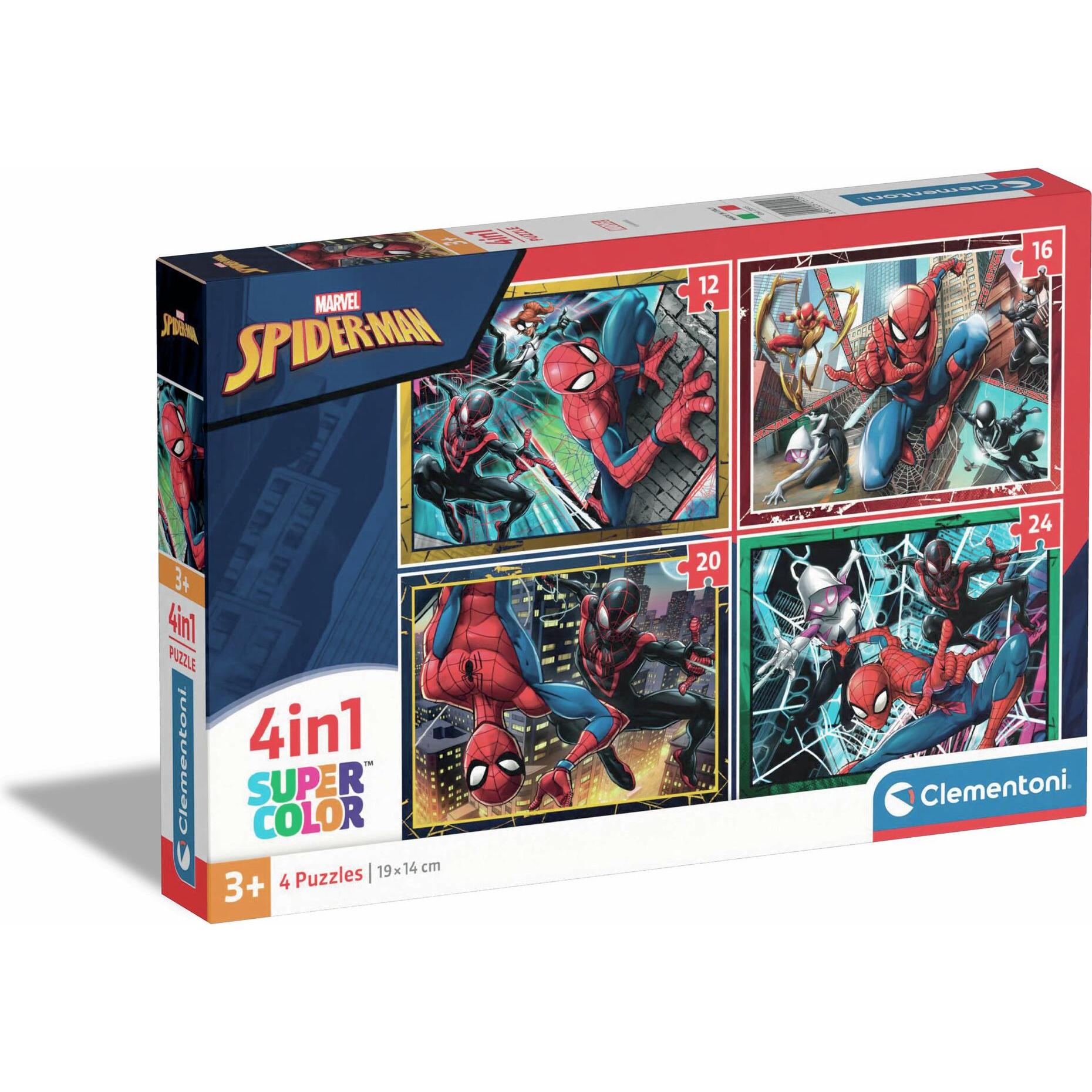 Clementoni Marvel Spiderman, 4in1 (12 pezzi)