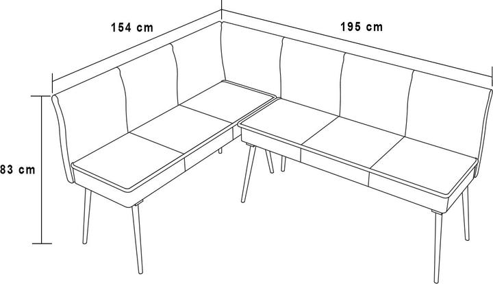 Produktbild HTI-Living Eckbank Rechts Mesilla Gelb (195 cm)