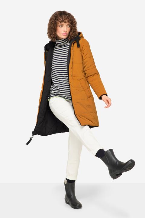 Produktbild Laurasøn Wende Long-Steppjacke, Kapuze, 2-Wege-Zipper, Daunenoptik-Wattierung, fällt kleiner aus (M)