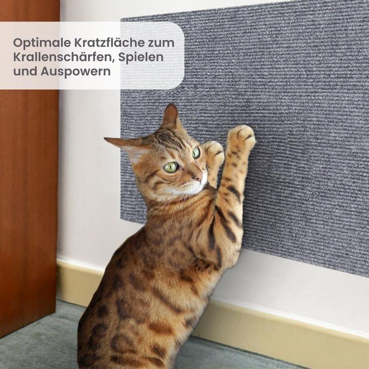 Actual product image Hermex Kratzmatte für Katzen Klettermatte Kratzschutz Kratzbrett Kratzwand (0.40 cm, Light grey)