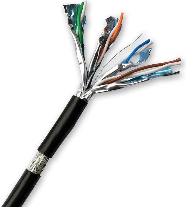 OEM DATACOM S/FTP drát CAT7 PE,Fca 500m cívka, plášť černý OUTDOOR (S/FTP, CAT7, 500 m)