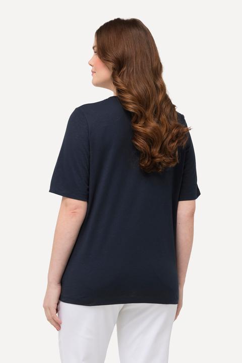 Image du produit Ulla Popken T-shirt à motif style tyrolien, coupe Classic à col rond et manches courtes (50, 52)