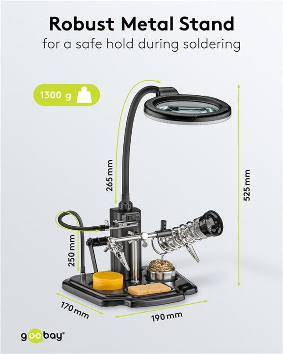 Productafbeelding Goobay Soldeerhulp met LED licht (Ondersteuning/Hand)