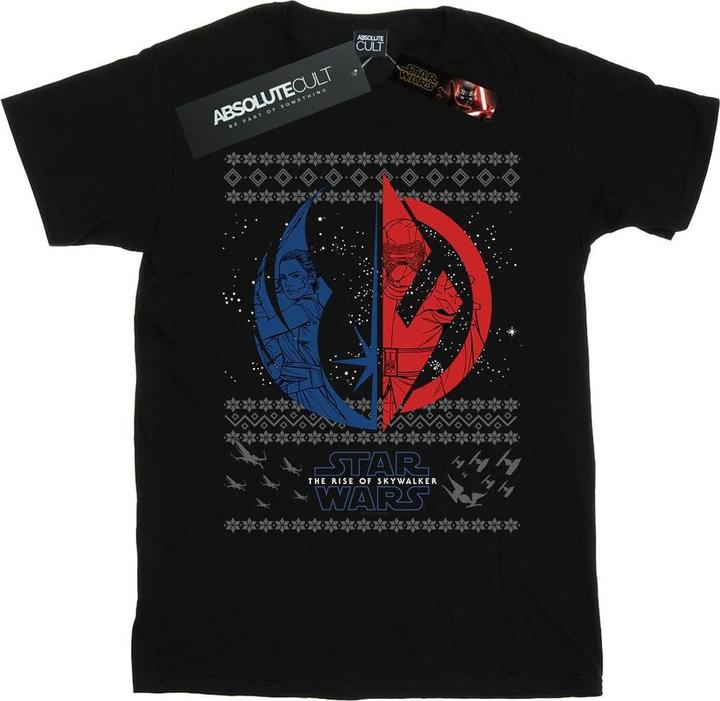 Star Wars Mens The Rise Of Skywalker Christmas Split Symbol T-Shirt (M)