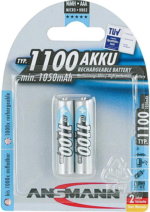 Produktbild Ansmann AAA (2 Stk., AAA / LR03 / Micro / R03 / AM4 / MN2400 / KR03, 1050 mAh)