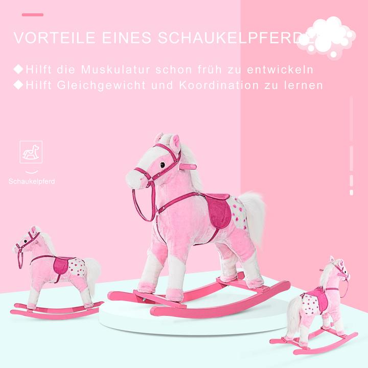 Image du produit Homcom Cheval à bascule rose