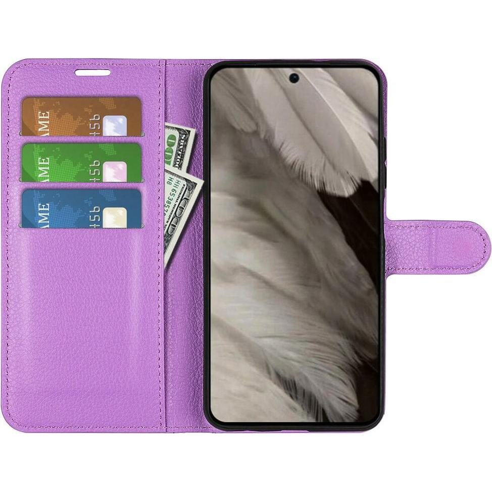 Thumbnail - Cover-Discount Google Pixel 8 - Leder Etui Hülle violett (Google Pixel 8), Smartphone Hülle, Violett